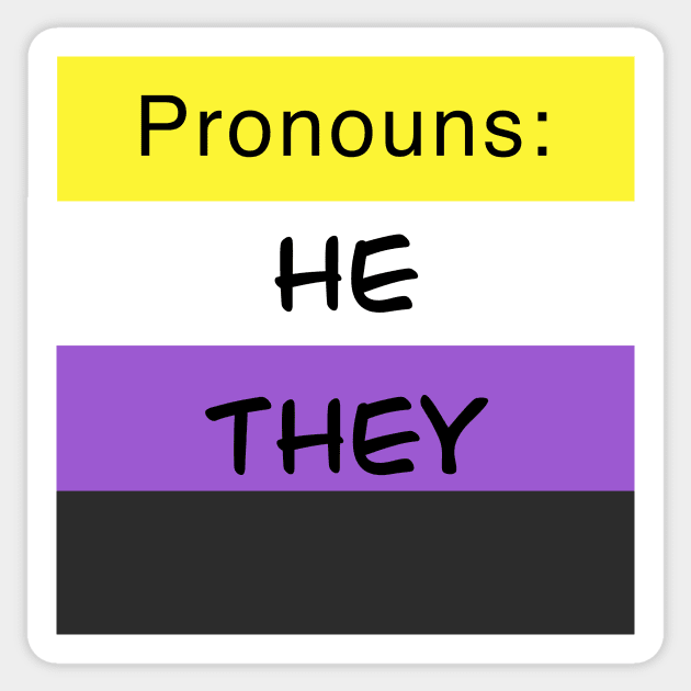 Nonbinary Flag He They Sticker by Interrobang